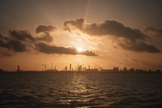 Heavy industry lines the shores of Lavaca Bay, South Texas. Credit: Spike Johnson