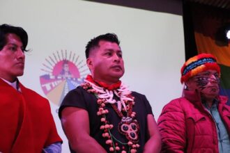 Eduardo Mendúa (center), an Indigenous Ecuadorian activist fighting oil extraction in the Amazon rainforest, was shot to death in his garden on Sunday. Photo Courtsey of Kayla Jenkins