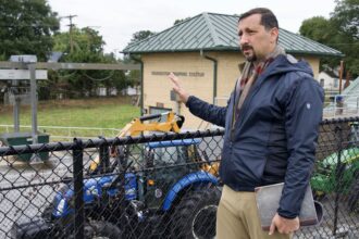 Adam Ortiz, EPA Mid-Atlantic administrator, shown here in November 2022 at the Edmonston pumping station in Prince George's County, Maryland, visited the Ivy City neighborhood in Washington on Tuesday to award a $12 million grant for a technical assistance center. Credit: Aman Azhar/Inside Climate News.