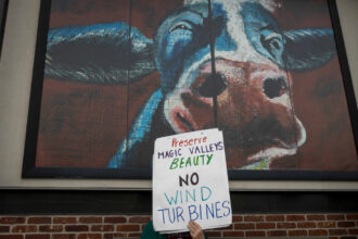 Protesting a wind project in Idaho.