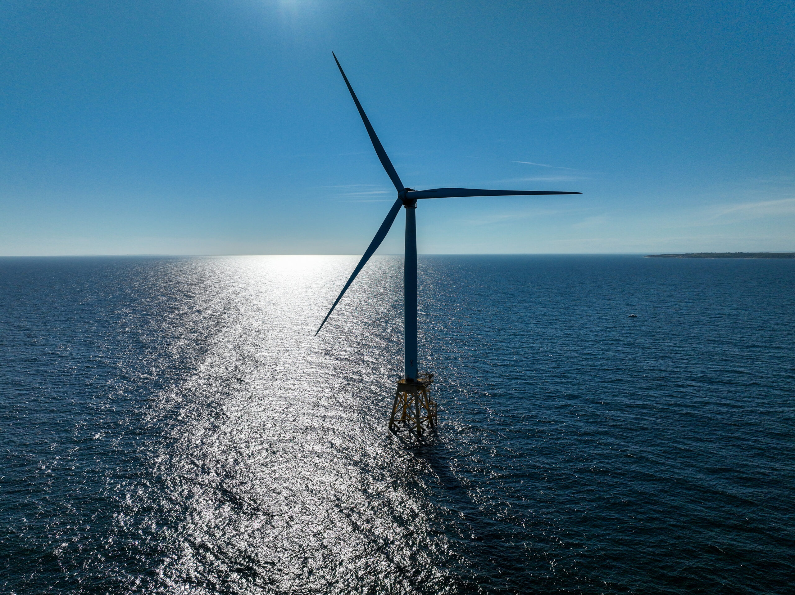 An offshore wind turbine.