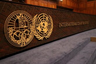 An inside view of International Court of Justice in The Hague, Netherlands on July 23, 2018. Credit: Abdullah Asiran/Anadolu Agency/Getty Images