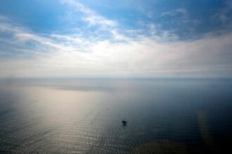 The Total Culzean platform is pictured on the North Sea, about 45 miles east of the Aberdeen, Europe's self-proclaimed oil capital on Scotland's northeast coast. The oceans absorb about 25 percent of carbon dioxide emissions, and a team of engineers at the University of Pittsburgh has developed new technology to capture carbon dioxide directly from the ocean. Credit: (Andy Buchanan/AFP via Getty Images.