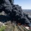 A fire Tuesday at a plastics recycling plant in Richmond, Indiana, forced the evacuation of 2,000 nearby residents. Credit: Kevin Shook/Global Media Enterprise.