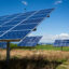 Solar tracker panels follow the sun's path on May 17, 2014 on a Champlain Valley dairy farm near West Haven, Vermont. Credit: Robert Nickelsberg/Getty Images