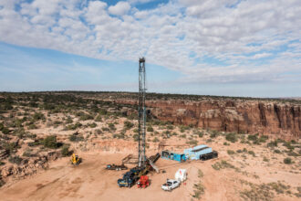 A rig provides maintenance on an oil well in the canyon country of Utah. Credit: Jon G. Fuller/VWPics/Universal Images Group via Getty Images