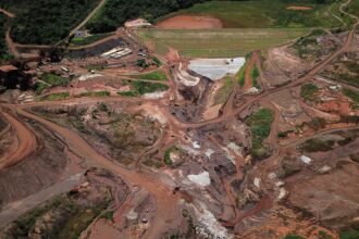 Aerial view of Brazilian mining multinational Vale at the Corrego do Feijao mine in Brumadinho, Belo Horizonte's metropolitan region, Minas Gerais state, Brazil, on Dec. 17, 2019. Credit: Douglas Magno/AFP via Getty Images